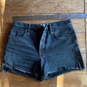 Free People black denim shorts